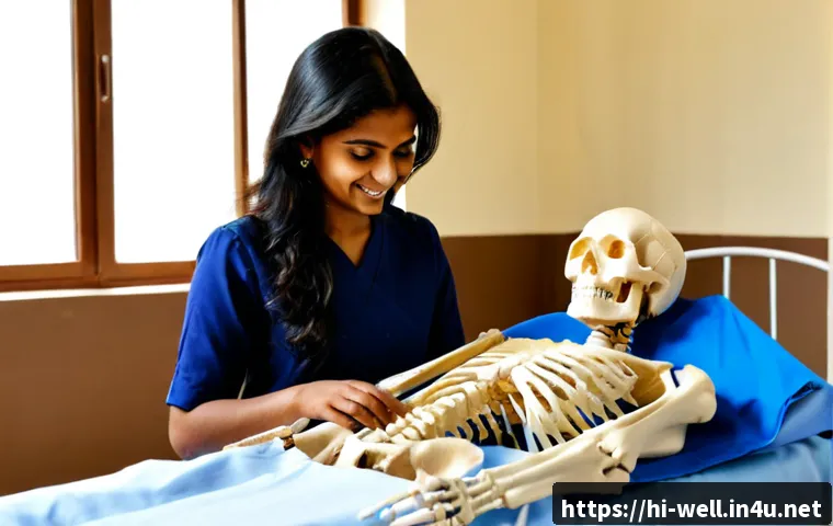 Home 17 웰빙코디네이터와 신체 해부학 기초 - Photorealistic wellness coordinator of Indian heritage guiding an adult client through basic human a...